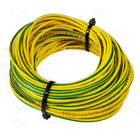 Cable Unipolar 6mm2 verde amarillo por 30 Metros
