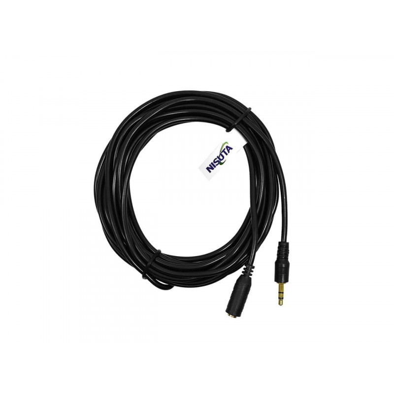 Cable NISUTA para audio alargue 3.5 stereo M-H 5m Cable NISUTA para audio alargue 3.5 stereo M-H 5m