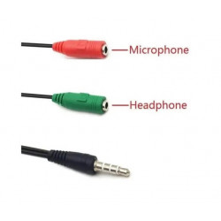 Cable Adaptador NOGA Auricula y Microfono a un Mini Jack 3.5 mm