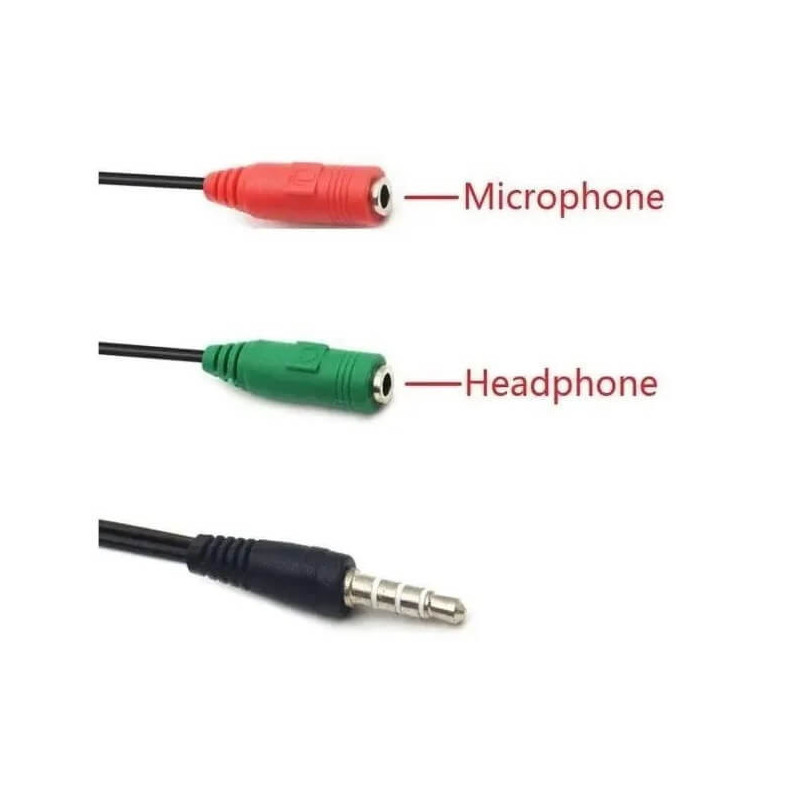 Cable Adaptador NOGA Auricula y Microfono a un Mini Jack 3.5 mm Cable Adaptador NOGA Auricula y Microfono a un Mini Jack 3.5 mm