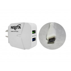 Cargador NISUTA NSFU524UM USB 5W blanco con cable