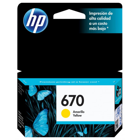 Cartucho para HP original CZ116AL 670 amarillo