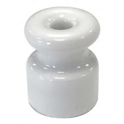 Aislador rienda porcelana blanca para antena 37x25 mm