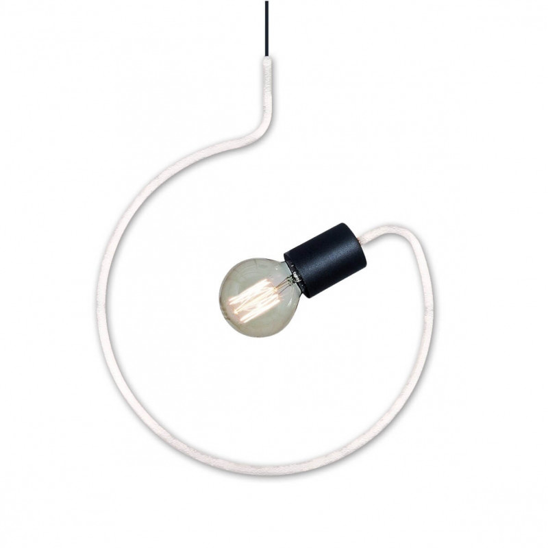 Colgante SAN JUSTO WANDA para 1 luz E27 barral circulo blanco Colgante SAN JUSTO WANDA para 1 luz E27 barral circulo blanco