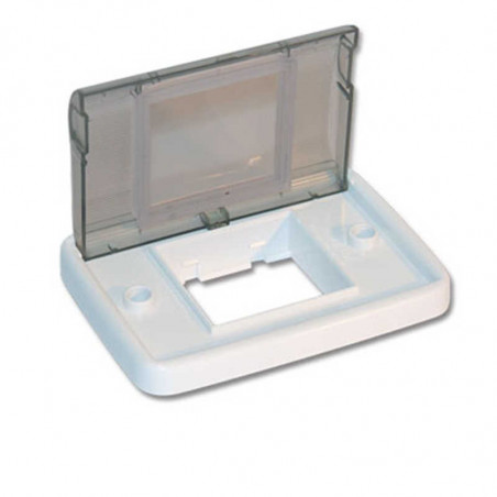 Bastidor jeluz estanco blanco con tapa 10x5 transparente para 2 módulos