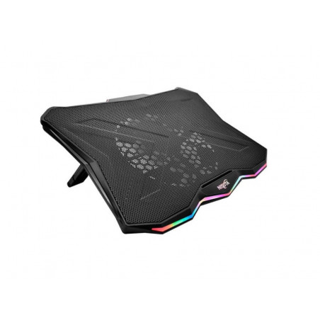 Base cooler NISUTA reclinable para notebook hasta 15'' led rainbow