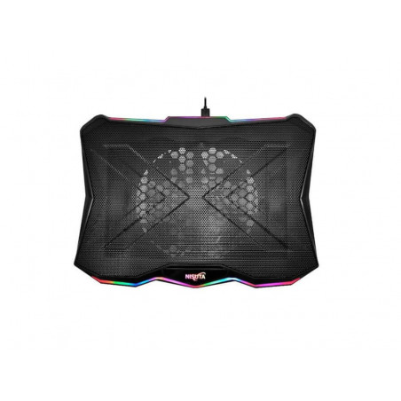 Base cooler NISUTA reclinable para notebook hasta 15'' led rainbow