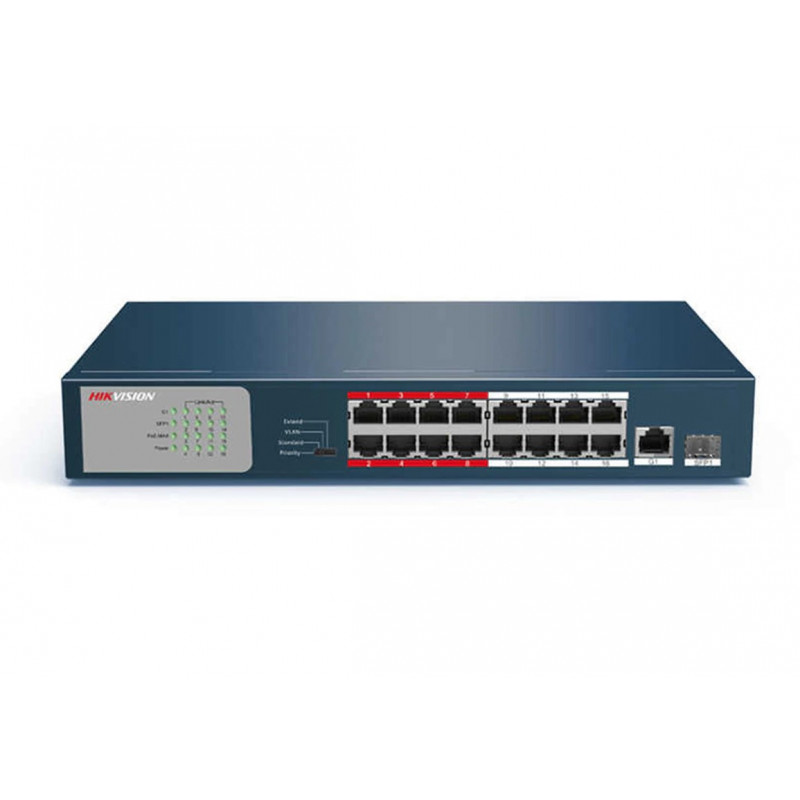 Switch hikvision ds-3e0318p-e/m de 16 puertos poe 10/100
