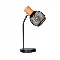 Velador dabor osaka-m cabezal rejilla negro y madera e27
