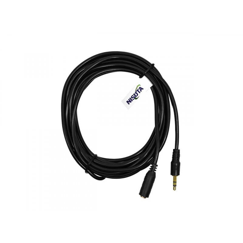 Cable NISUTA para audio alargue 3.5 stereo M-H 1,8m Cable NISUTA para audio alargue 3.5 stereo M-H 1,8m
