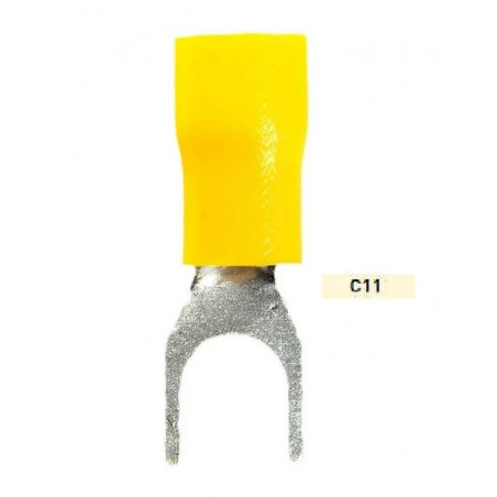 Terminal preaislado horquilla C11 2,64 - 6,59 mm2 amarillo