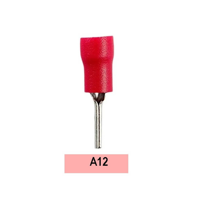 Terminal preaislado pin A12 0,25 - 1,64 mm2 rojo