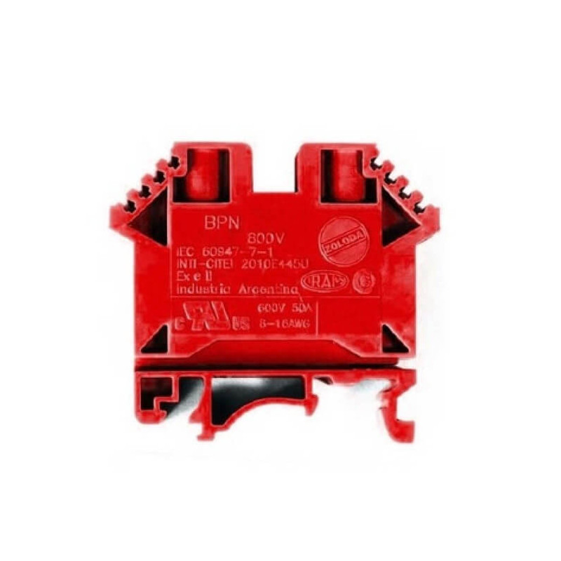 Borne de paso ZOLODA bpn-2.5-ro poliamida 2.5mm rojo montaje universal