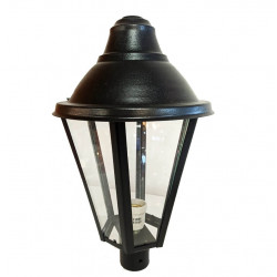 Farol POL-LUZ FA32 para poste chapa hexagonal negro