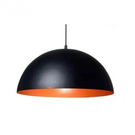 Colgante FERROLUX para 1 luz E27 chapa negro interior naranja