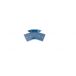 Curva plana basica 45° perforada 200mm con clips y flags