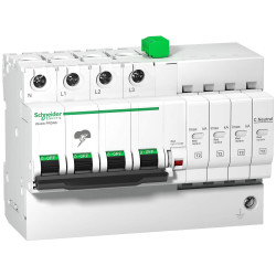 Protector contra sobretensiones transitorias schneider iquick prd20r clase ii 3p+n
