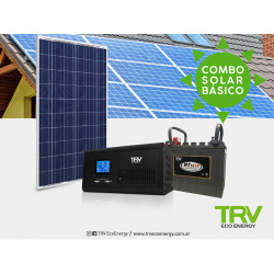 Kit 3 energia solar TRV off grid pantalla solar + inversor 24v 1600 + modo fotovoltaico 325wp