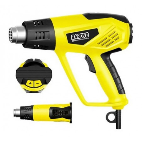 Pistola de calor BAROVO PC20B-AM1 de 6 velocidades con maletín amarillo