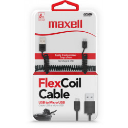 Cable maxell micro usb flex coil negro