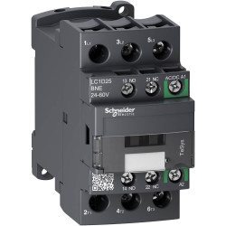 Contactor schneider lc1d25bne tripolar 440v de 25a 24-60v acdc