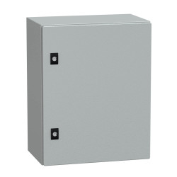 Puerta ciega espacial schneider crn con placa de montaje de 500x400x250 ip66 ik10 ral7035