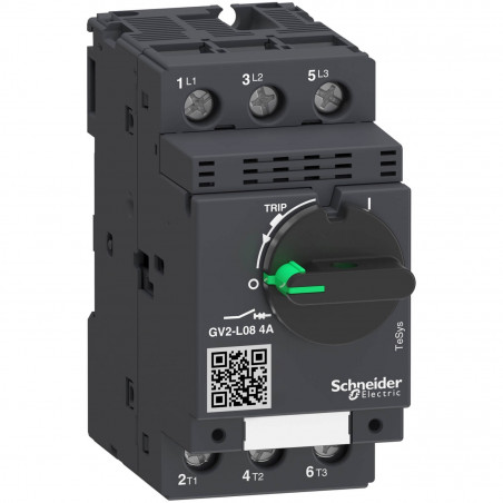 Guardamotor magnético schneider gv2l tripolar de 3x4a 100ka