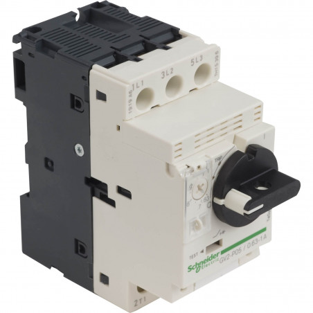 Guardamotor magnetotérmico schneider gv2p tripolar de 3x0,63/1a 100ka