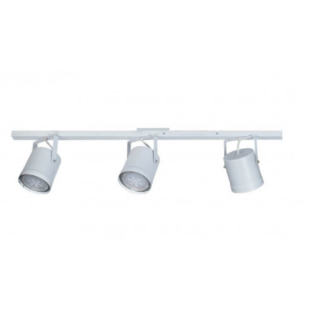 Regleta SAN JUSTO G6323 3 luces cabezal spot móvil para lámpara ar111 blanco texturado 120cms