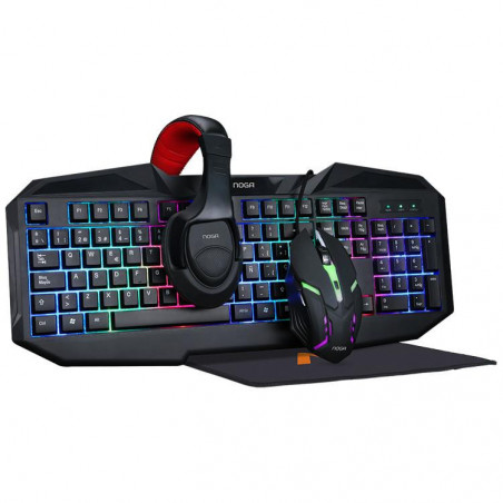 Combo Gaming NOGA NKB-407 Teclado + Mouse + Auricular + Pad