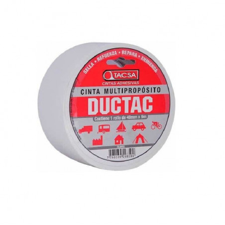 Cinta multiuso TACSA ductac L390 48mm x 9metros tx0 21mm gris