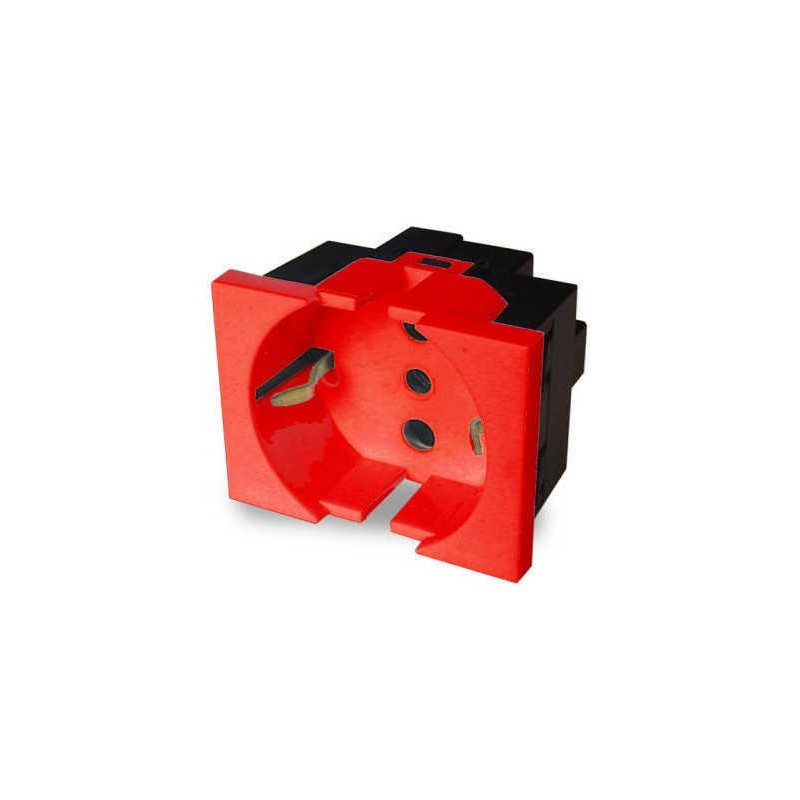 Módulo tomacorriente CAMBRE 16A schuko polarizado rojo energía estabilizada Módulo tomacorriente CAMBRE 16A schuko polarizado rojo energía estabilizada