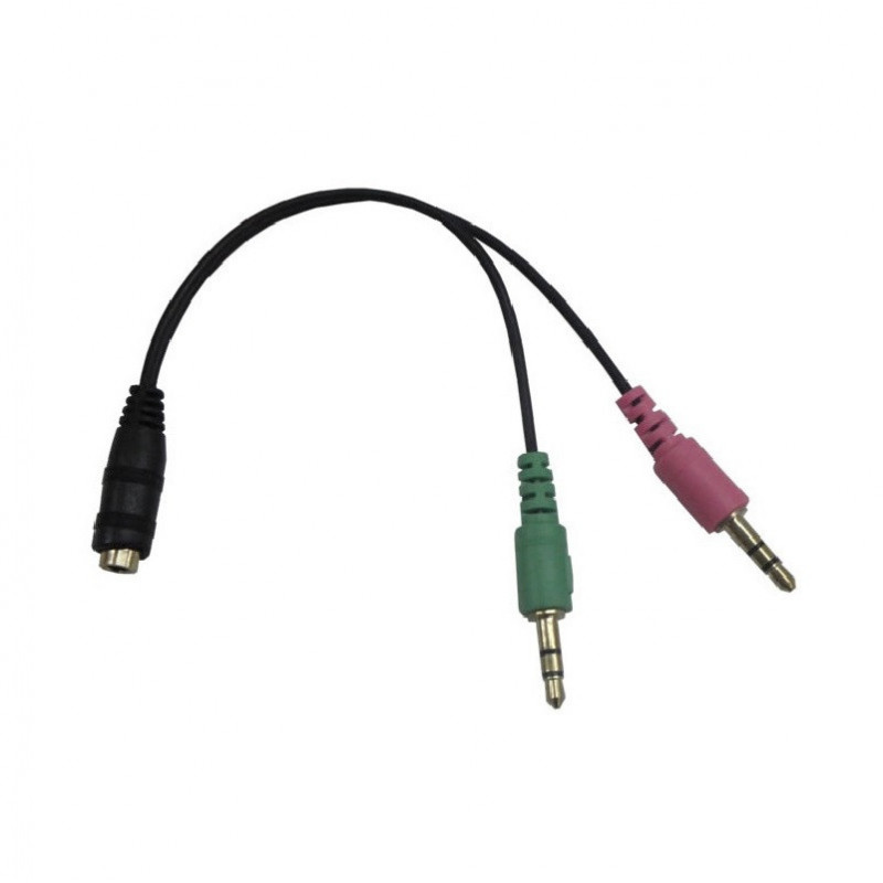 Cable para audio nisuta stereo 2x3.5 macho a hembra 3 contactos