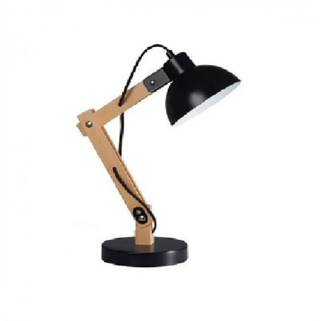 Lámpara dabor arlon de mesa e27 54cm madera-chapa negro