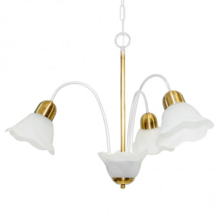 Araña CIVAL CARLA con tulipa para 3 luces E27 blanco dorado