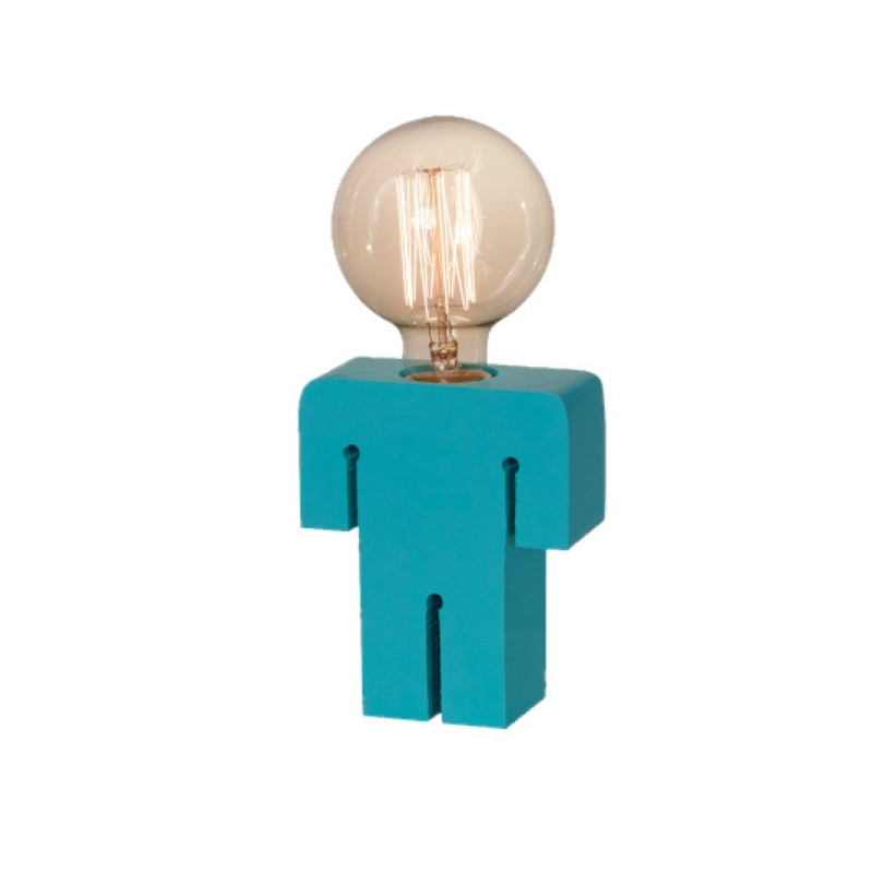 Velador CARILUX NENEC silueta de nene para 1 luz E27 celeste