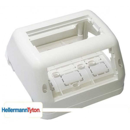 Multiscopio HELLERMANN TYTON para 3 face plate marfil