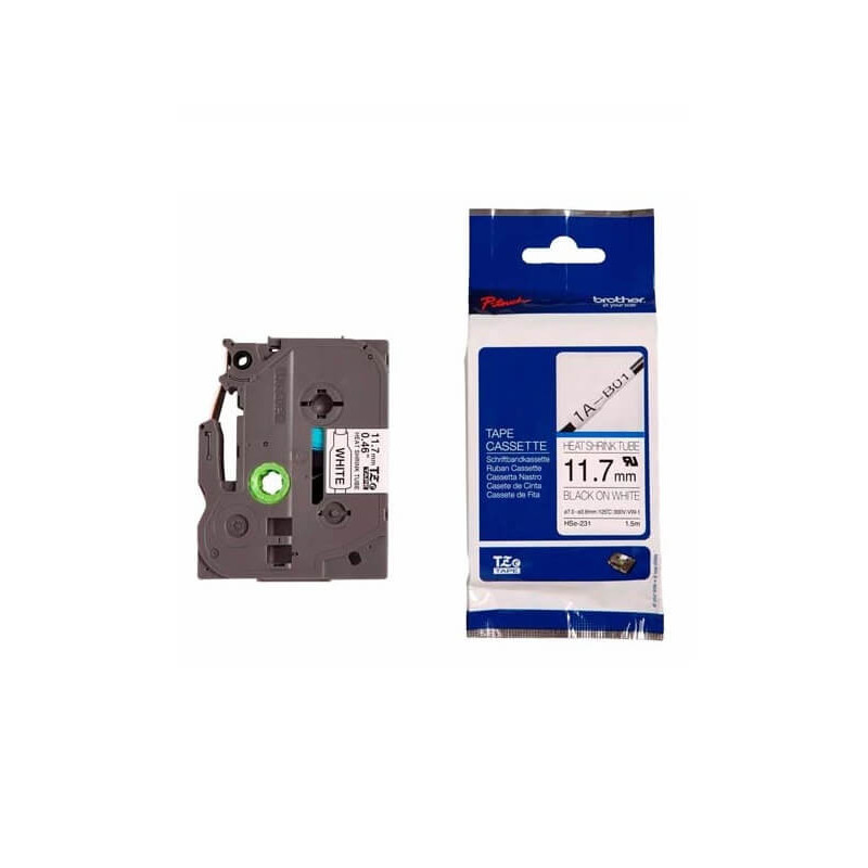 Repuesto brother para rotuladora hse-231eu termocontraible 12mm negro/blanco