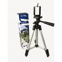 Trípode universal netmak nm-trip1 con soporte para celular y cámara