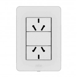 Llave 2 toma JELUZ Mito polarizado combinado 10A blanco