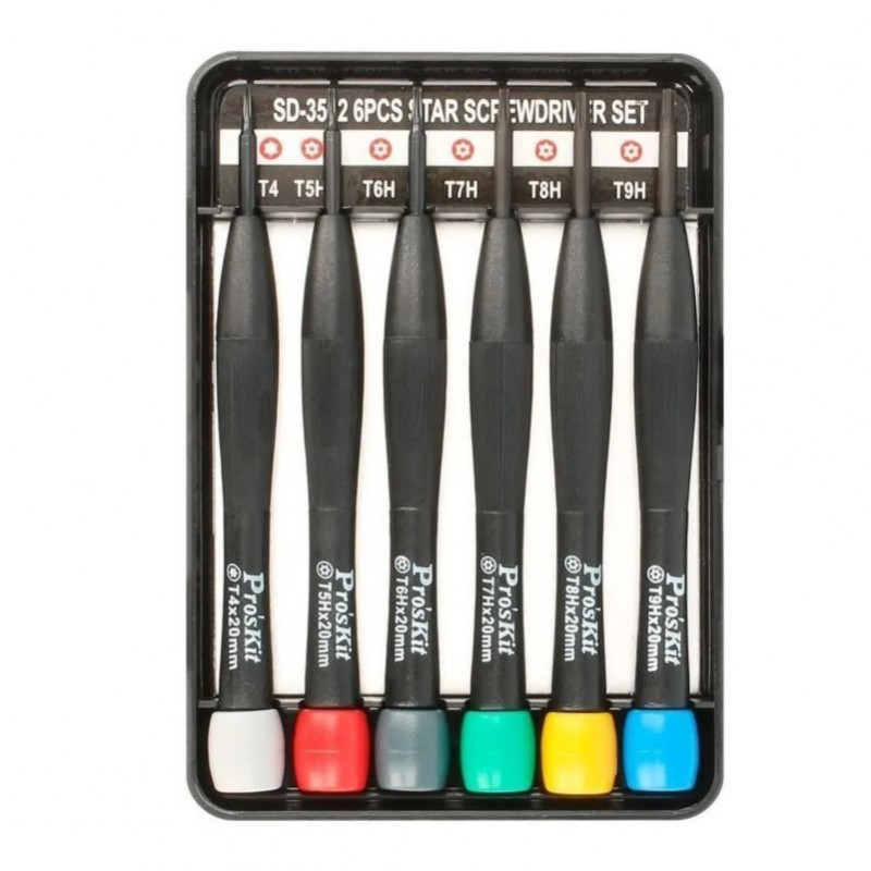 Set de destornilladores proskit sd-3502 punta torx x6 ideal para celulares Set de destornilladores proskit sd-3502 punta torx x6 ideal para celulares