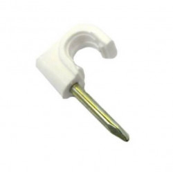 Grampa kalop plastica sujetacables coaxil rg6 color blanco