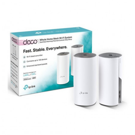 Router ap wifi mesh TP-LINK ac1200 deco e4 v2 pack 2 2 puertos 300/867mbps 2,4/5ghz