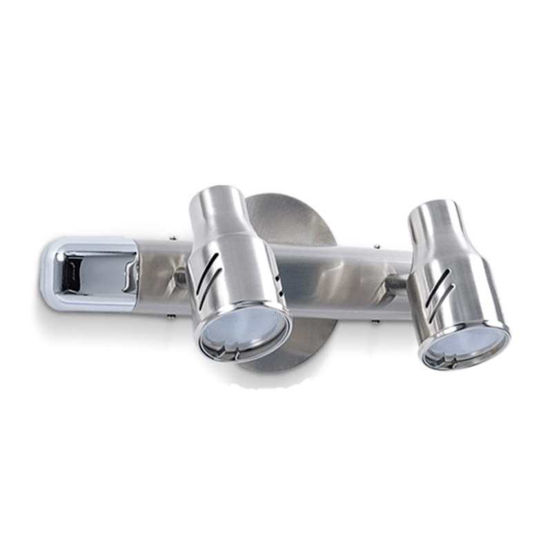Aplique SAN LORENZO PARMA para 2 luces GU10 base liston platil