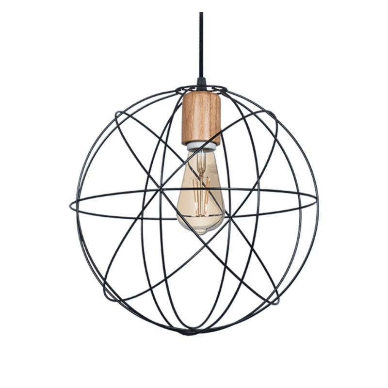 Colgante átomo CARILUX RETRO jaula mini para 1 luz E27 negro