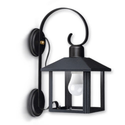 Farol SAN JUSTO 5523-02 recto con ménsula colonial fija negro