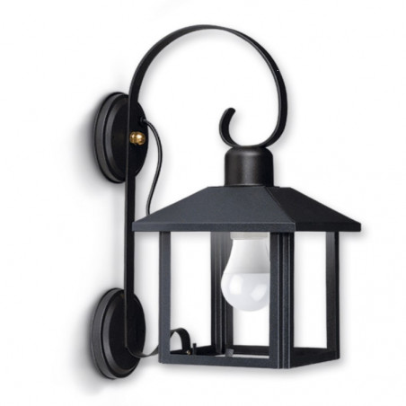 Farol SAN JUSTO 5523-02 recto con ménsula colonial fija negro