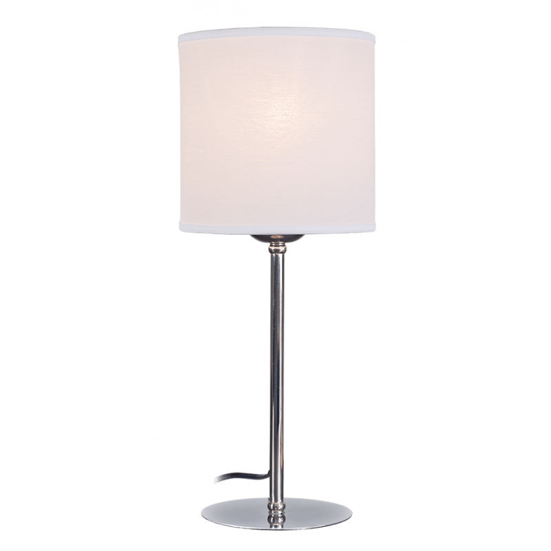 Lámpara de mesa MARKAS NALI para 1 luz E27 pantalla blanca/cromo Lámpara de mesa MARKAS NALI para 1 luz E27 pantalla blanca/cromo