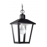 Farol SAN JUSTO TRAPEZOIDAL de colgar para 1 luz E27 con floron y cadena negro