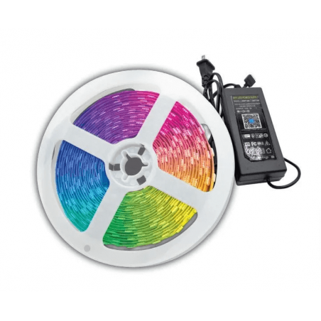 Set Cinta Led rgb TBCIN SET-P5050-IP20-WIFIM Audioritmica 14.4w/12vcc Fuente Controlador IP20